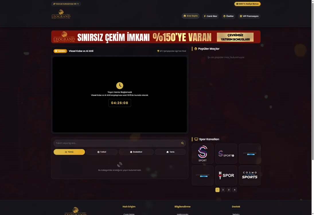 Leogrand Tv ekran görüntüsü